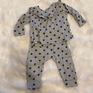 Baby gap girl 12-18 months polka dot grey outfit
